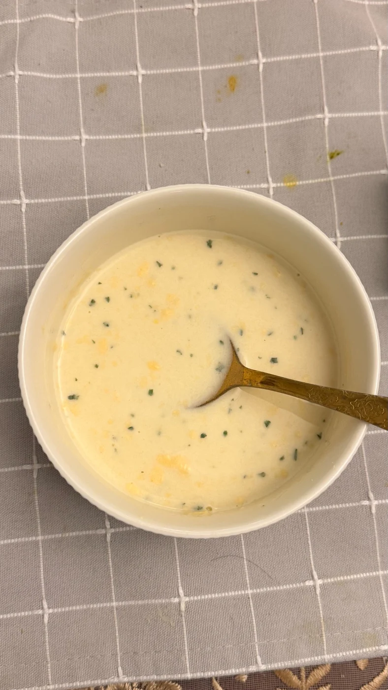 Actual creamy herb chicken soup from the current NoShaker pilot product evaluation